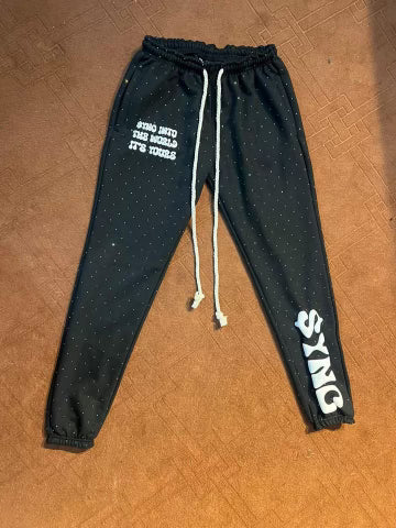 $YNC RHINESTONE JOGGERS